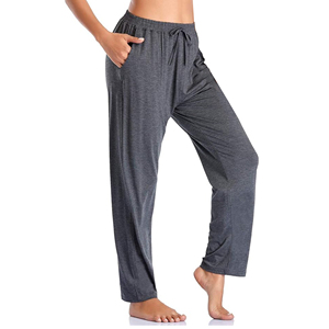 Women's Eco-Friendly Breathable Anti-static Quick Dry Loose Fit Classic <b>Lounge</b> Pants Drawstring Closure (Cotton/Polyester Sizes - Product Image 2