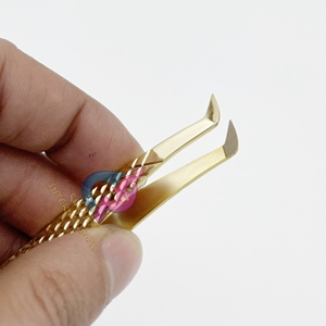 Pince à épiler Volume russe à pointe courte en acier inoxydable durable de marque privée - Product Image 6