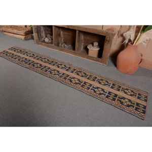 Tapis Vintage en Laine Turque 17X9,6 pieds Bleu et Beige Patchwork Design Plat Tissage Technique pour Décorations de Salon - Product Image 3