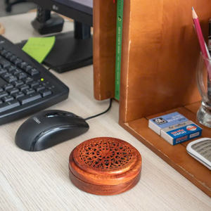 NATURAL WOOD <b>AGARWOOD</b> BOX / ELEGANT ROUND <b>INCENSE</b> HOLDER / MADE in VIETNAM - Product Image 6