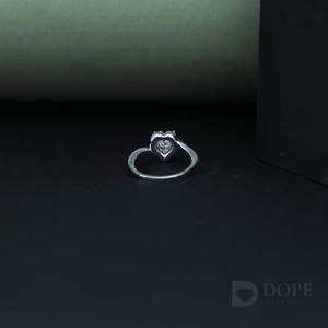 Charm Heart Shape Diamond Ring con Plata de Ley 925 con diseño único para regalo de cumpleaños - Product Image 4