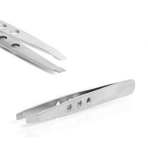 Pinces à épiler en acier inoxydable à pointes arrondies pour l'épilation des sourcils pour femmes ou hommes, pinces à épiler personnalisées avec logo, soins de beauté - Product Image 4