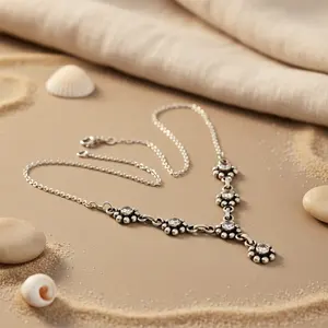 Collar de Plata de Ley 925 con Diseño Floral para Mujer, Joyería de Regalo - Product Image 2