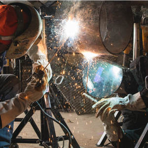 ถุงมือเชื่อมป้องกันความร้อนสำหรับคนงาน แบบกำหนดเองได้  ถุงมือทำงานป้องกันความร้อนสำหรับอุตสาหกรรม ทำจากหนังและเส้นใย  รับผลิตตามแบบ - Product Image 5