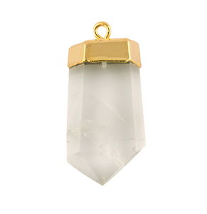 Vente en gros de fournitures de bijoux, quartz améthyste vert plaqué or, connecteur de pendentif simple bail, bricolage, fournitures de fabrication de bijoux personnalisés - Product Image 3