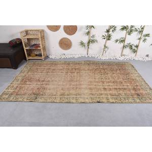 Alfombra turca vintage, diseño de retazos naranja y azul, 5 '1 "X 9' 3", tejido plano de lana con respaldo de látex para decoración de sala de estar - Product Image 3