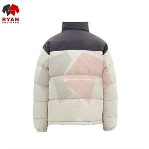Veste d'hiver pour hommes col montant à capuche tissu doux imperméable respirant logo personnalisé couleur unie - Product Image 2
