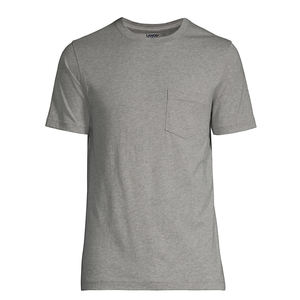 Camiseta de cuello de color plateado de secado rápido Supima de algodón Athletic Heather Core Blend Plain Solid Silver T Shirt - Product Image 6