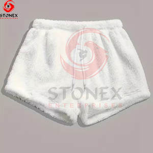 Shorts décontractés pour femmes en molleton 100% coton respirant à taille haute élastique avec logo personnalisé en gros - Product Image 1