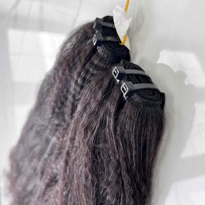 Meilleure vente Remy vietnamiens vierge peau bouclée trame de cheveux humains bruts avec Machine Double Trame Styles pour les vacances du Nouvel An - Product Image 2