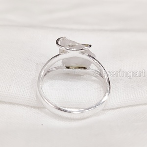 เครื่องประดับหินดิบสำหรับผู้หญิงแหวนพลอยมูนสโตนสีรุ้งธรรมชาติอัญมณีสายเครื่องประดับ925แหวนเงินสเตอร์ลิง - Product Image 5