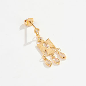 À la mode 18K Or Massif Lab Grown Diamond Big Dove Bird Drop Boucle D'oreille Fine Dangle Boucle D'oreille IGI Certifié Bijoux Traditionnels pour Elle - Product Image 3