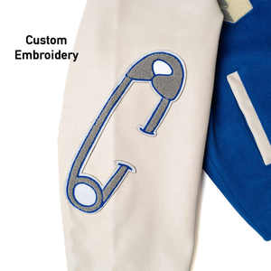 แจ็กเก็ตเบสบอลวิทยาลัยแบบลำลองสำหรับผู้ชายแจ็คเก็ตผ้าฝ้าย100% ทรงหลวมแต่งกระดุมปักโทนสีอบอุ่นฤดูใบไม้ผลิ - Product Image 5