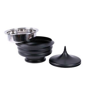 Cazuelas de color negro moderno de gama Premium con olla y tapa de acero inoxidable Calentador de alimentos Buffet Serveware Uso Cazuela Hotpot - Product Image 5