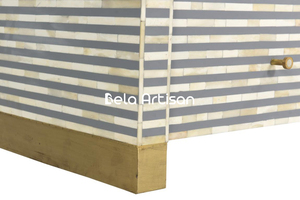 Nouvelle Arrivée Commode Buffet Blanche à 4 Tiroirs avec Incrustations Florales en Nacre, Table de Chevet en Nacre - Product Image 5