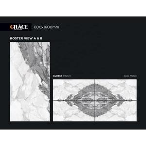 Volakas White 800x1600mm <b>Book</b> Matched Porcelain Tiles for Living Room Floors - Product Image 1