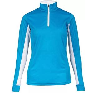 Camisetas de montar ecuestres para mujer, camisa de manga larga con cuello de cremallera, nuevo estilo - Product Image 1