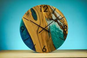 HAND RESIN EPOXY WALL CLOCK BEST Quality Wooden Resin Epoxy Wall Clock Hand Crafted Wooden Resin Epoxy Wall Clock Wholes - Product Image 4
