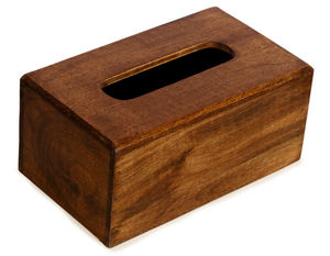 Boîte à mouchoirs en bois rectangulaire classique pour tables de cuisine et comptoirs - Product Image 1