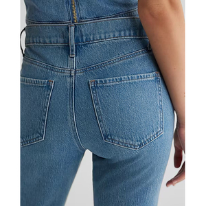 Vente en gros de jeans taille haute de haute qualité pour femmes grande taille évasés jeans en denim pour femmes jeans à jambes larges pour femmes - Product Image 6