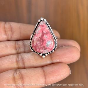 Anillos de Plata 925 con Gema de Tulita al por Mayor, Estilo Bohemio para Mujer, Joyería de Moda Ecológica y Hecha a Mano - Product Image 3