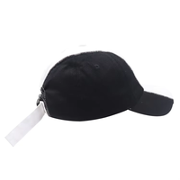 Casquettes de baseball unisexes personnalisées bicolores noir-blanc, 5 panneaux, respirantes, imperméables et ajustables