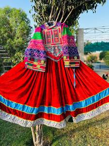 OEM al por mayor Rosa multicolor Tribal afgano Kuchi vestido de novia de las mujeres Maxi vestido de novia con decoración de encaje - Product Image 3