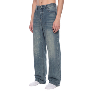 Jeans de Pierna Ancha para Hombre, Estilo Vintage, con Parches Hip Hop y Bordado de Cristales - Product Image 6