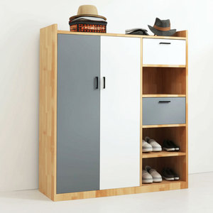 ตู้เก็บรองเท้าไม้ธรรมชาติแบบมินิมอลพร้อมลิ้นชัก รุ่น KG68066 - Product Image 1