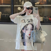 T-shirt femme Mode t-shirt fille machine coton Lavable Chacun Dans Poly Sac Fabriqué Au Vietnam Fabricant col rond femmes