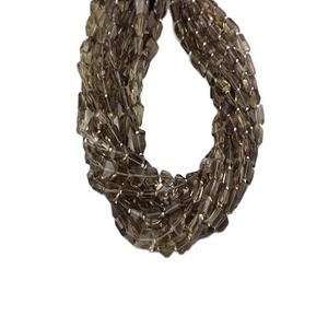 Buena calidad 1 hebra de cuarzo ahumado natural piedras preciosas facetadas pepitas forma cuentas al por mayor para la fabricación de joyas - Product Image 1