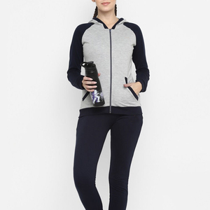 Nouvel arrivage : Ensemble de survêtement d'hiver à capuche pour femme, 100 % coton, polaire respirant, taille élastique, design de logo personnalisé - Product Image 4