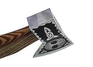 Hache de qualité industrielle en acier à haute teneur en carbone, tête embossée, manche en bois, pour le camping, le bricolage en plein air, haches embossées pour couper - Product Image 3