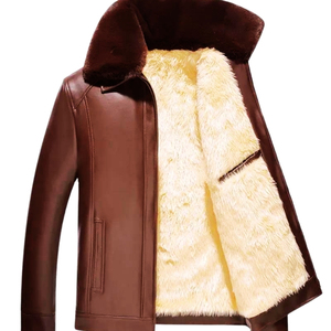 Chaquetas de Invierno para Hombre de Piel Sintética de Alta Calidad, Gruesas y Cálidas, Prendas Exteriores de Felpa Suave de Lujo, Chaqueta Moderna y Cómoda - Product Image 2