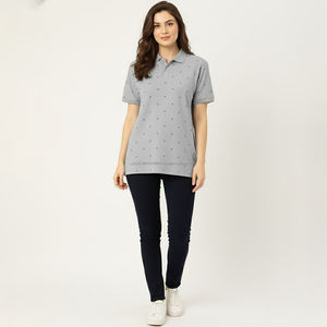 เสื้อครอปฟิตเนส Fit2Fight สีพื้น ผ้าโพลีเอสเตอร์ เสื้อยืดเปล่าสำหรับสกรีน เสื้อครอปคอกลมทรงโปโลสำหรับผู้หญิง - Product Image 5