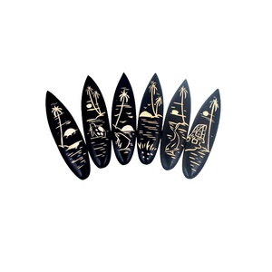 手工制作的加州冲浪板冰箱磁铁12厘米彩绘雕刻热带海滩和海洋纪念品磁铁 - Product Image 4