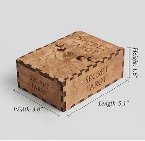 Nouvelle arrivée, boîte à tarot en bois, ensemble de cartes, design artistique, conteneur de rangement décoratif - Product Image 4