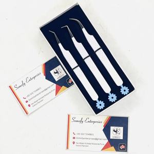 Pinces à épiler professionnelles en acier inoxydable, pointe en fibre à prise diamantée nano, 45/75/90 degrés, pinces à épiler pour extensions de cils en volume - Product Image 5