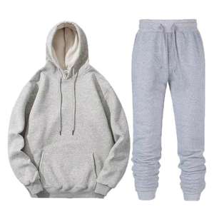 Conjunto de Dos Piezas de Ropa de Moda Otoño Invierno para Hombre, Talla Grande, Sudadera con Capucha Forrada, Pantalones Deportivos, Chándales para Hombre, Trajes con Capucha - Product Image 1