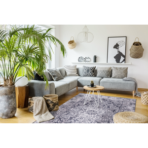 Tapis lavable Netline Home Depot, design abstrait bleu traditionnel, 1338, nettoyant pour tissus inclus - Product Image 5