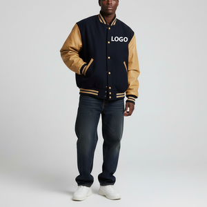 Chaqueta Universitaria de Invierno Larga con Logotipo Personalizado, Chaqueta Deportiva con Capucha de Lona Impermeable, Mangas de Algodón, Uniforme de Béisbol para Hombre, Forro de Poliéster - Product Image 1