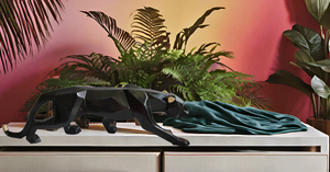Handmade Modern Design Resin Leopard Statue Black Wild Animal <b>Ornament</b> for Living Room Bedroom Office Cabinets - Product Image 4