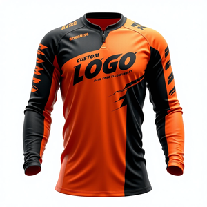 Maillot de course de motocross à manches longues, personnalisé, sublimé, respirant, coupe confortable, coupe-vent, pour la course automobile et moto - Product Image 3