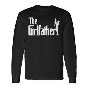 T-shirt a maniche lunghe The Girlfather, girocollo, per adulti, maschile, regalo per la festa del papà, stampa serigrafica - Product Image 1