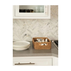 Cesta rectangular simple de ratán, cesta de almacenamiento hecha a mano, venta al por mayor, ecológica, hecha en Vietnam - Product Image 4