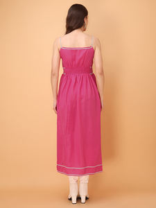 Robe Maxi sans manches à col rond et évasée pour femmes - Product Image 3