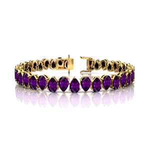Pulsera de tenis de oro de 14K con amatista púrpura cortada en PerA alternativa Natural, pulsera de piedras preciosas, pulsera minimalista moderna para mujer 2025 - Product Image 3