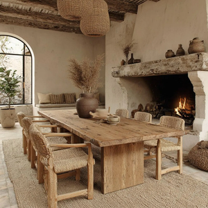 Losa de nogal macizo hecha a mano, mesa de comedor cuadrada ecológica moderna, muebles de borde vivo personalizados - Product Image 3