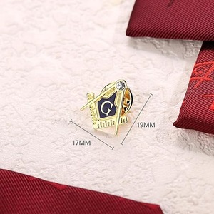 Broche Masónico, Pin de Solapa Masónico y Gemelos, Material Latón, Tipo de Metal Latón, Tipo de Cierre Mariposa, Tipo de Gema Sin Piedras Preciosas - Product Image 2