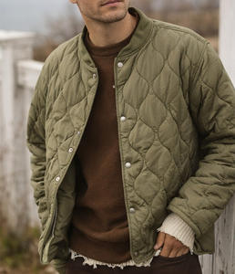 <b>Men</b> Quilted Liner <b>Jacket</b> Lightweight Insulated <b>Jacket</b> Snap Button Front Utility <b>Jacket</b> Windproof Warm Workwear Liner Coat - Product Image 4